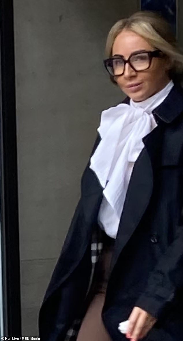 Her Mercedes is said to have crossed onto the opposite carriageway after aquaplaning, colliding head-on with the couple's Peugeot as they travelled in the opposite direction. Pictured: Barnard-Wigley in 2023