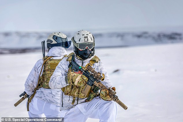 US Special Forces Operators conduct training in austere conditions at Pituffik Space Base, Greenland