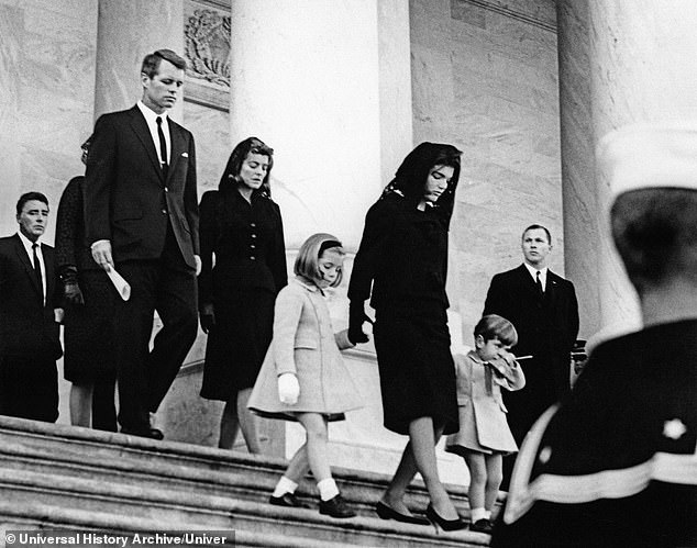 Caroline and her mother and brother are followed by her Uncle Bobby, who was assassinated in June 1968 when she was just ten years old