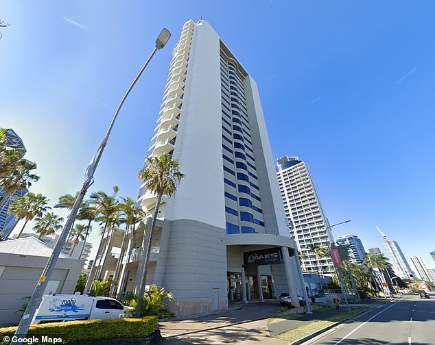 The Oaks Gold Coast Hotel is located on the bustling Gold Coast Highway (pictured)