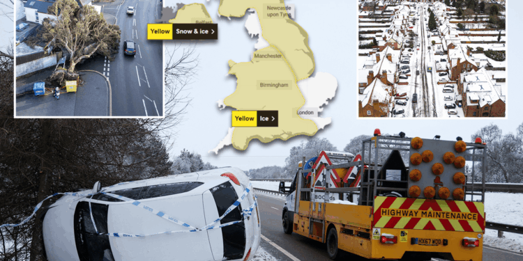 ENTIRE country hit with more snow and ice warnings as tens of thousands still without power after Storm Goretti