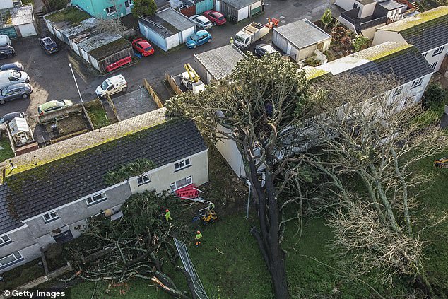 A massive clean-up operation underway in Cornwall following 100mph gusts of wind