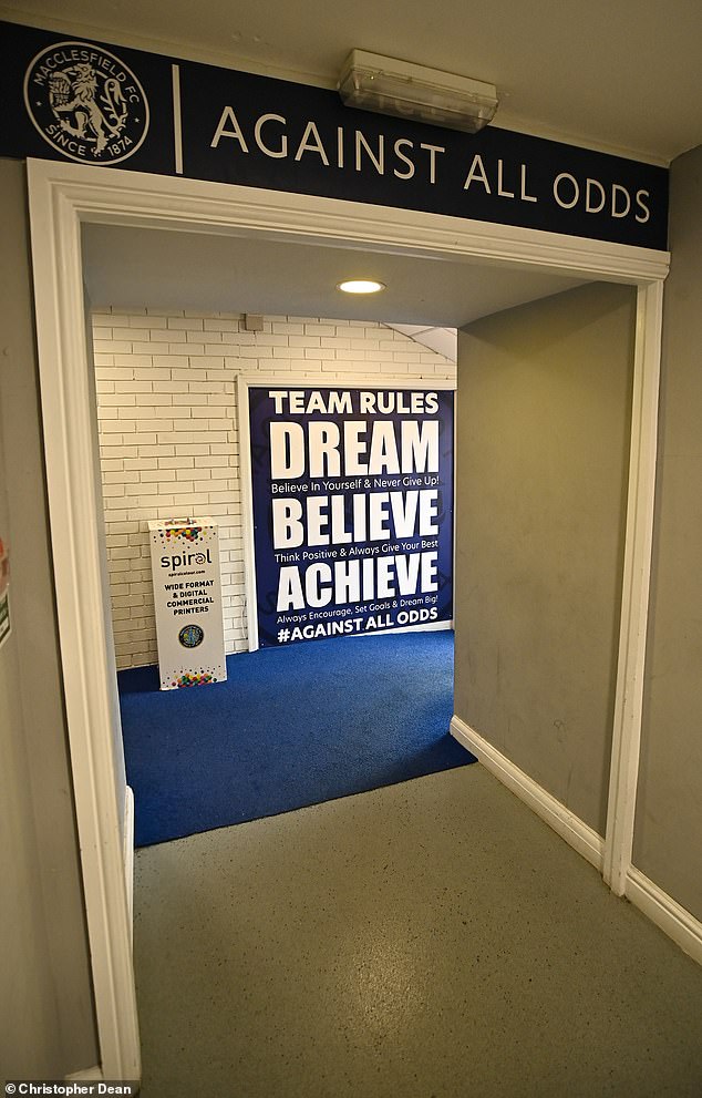 The message above the home dressing room door as the players head out on to the pitch reads 'Against All Odds', and it feels highly appropriate as Macclesfield attempt to topple Palace