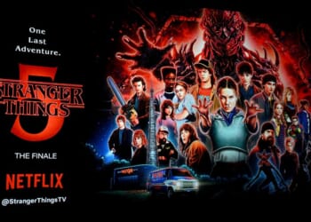 A view of signage during Netflix's "Stranger Things" Multi-City Series Finale Screening in Chicago on Dec. 31, 2025.