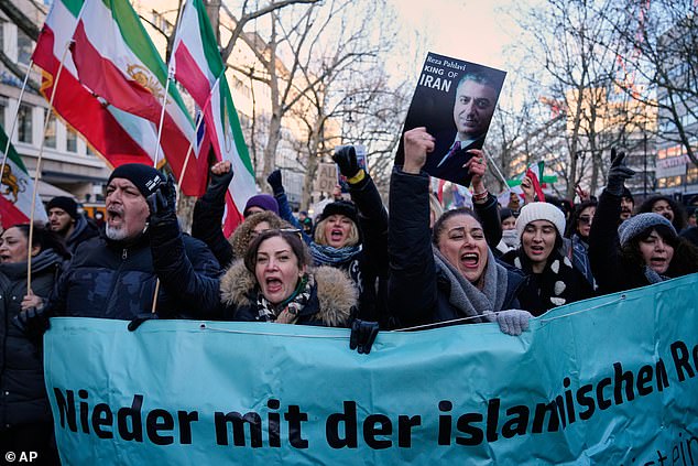 Hundreds of people gathered in central Berlin on Saturday to protest against the Iranian regime