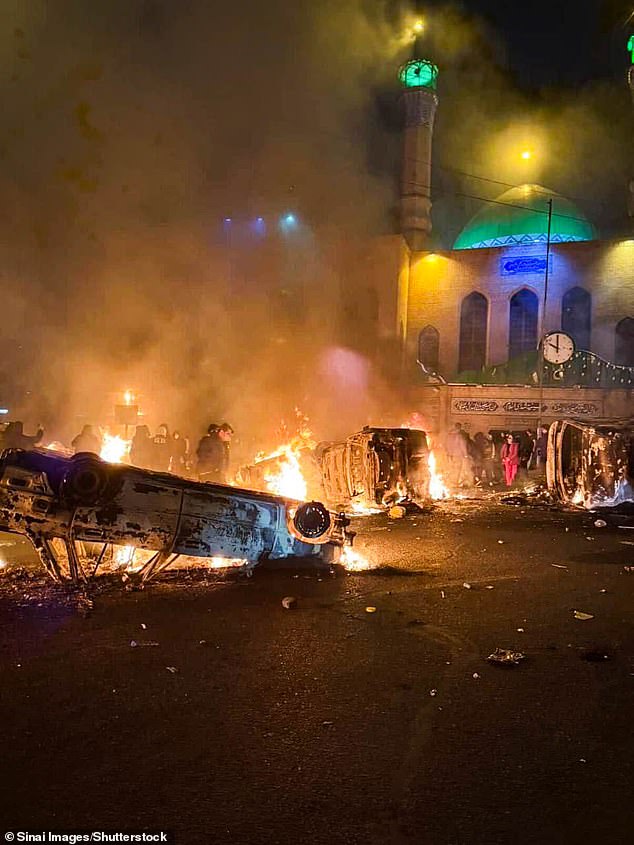 Demonstrations continued overnight in Tehran's Kaj Square (pictured) as unrest across Iran entered its third week