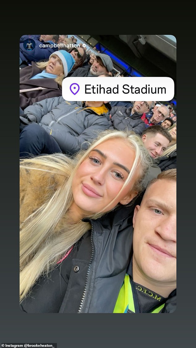 Brooke joined Campbell at the Etihad Stadium to watch a recent Manchester City match