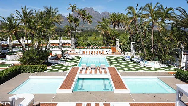 Multiple wildfires have been burning across the Western and Eastern Cape due to high temperatures, shifting winds and prolonged dry conditions (the villa pictured)