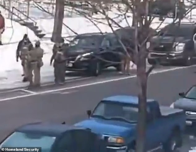 These ICE agents were conducting an enforcement operation about 100 feet down the road from where she was parked