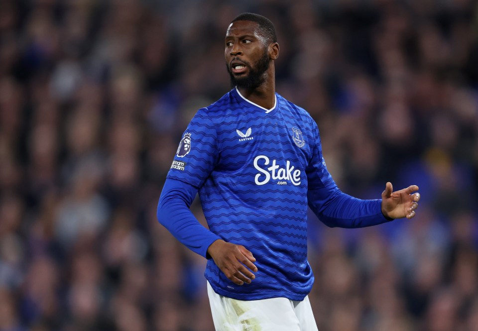 Everton player Beto in action during the Premier League match against West Ham United.