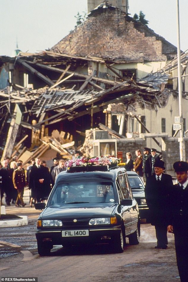 The funeral procession of Marie Wilson, one of the victims of the bombing
