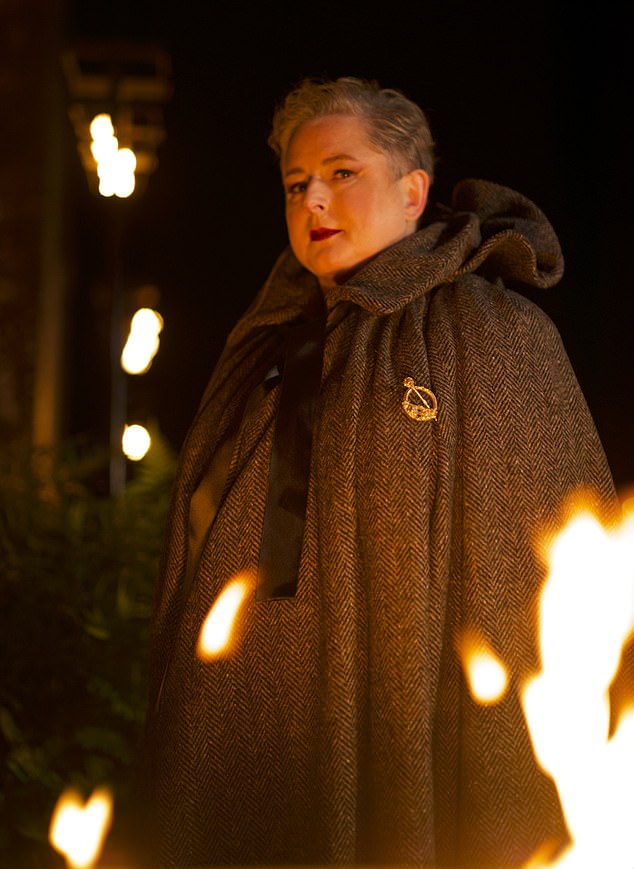 Siobhan McSweeney, 46, goes for gothic glam, lamenting that 'you can't wear jeans and a nice top in a castle