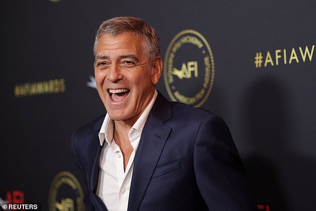 George Clooney was spotted going into luxury skincare shop Hermetise in Soho