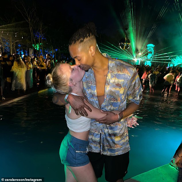 Zara Larsson poses with her boyfriend Lamin Holme