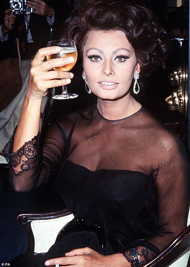 Italian actress Sophia Loren, pictured in 1965, has long dismissed strict abstinence, saying she would ‘much rather eat pasta and drink wine than be a size zero’