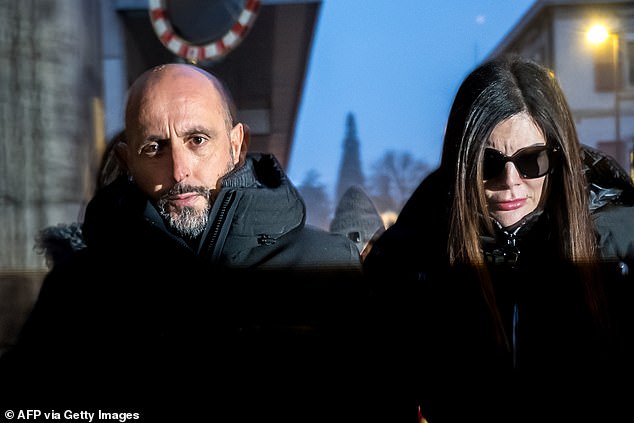 Owners of Le Constellation bar Jacques Moretti (L) and Jessica Moretti arrive for a hearing at the Office of the public prosecutor of the Canton of Valais, in Sion, on January 9, 2026