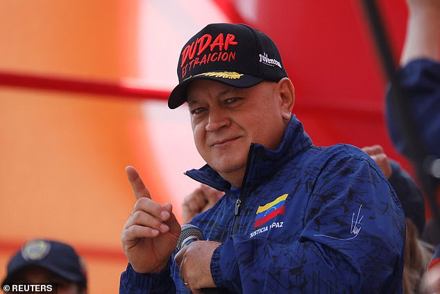 Cabello Rondón is accused by the US government of being part of a 'corrupt and violent narco-terrorism conspiracy comprised of high-ranking Venezuelan officials'