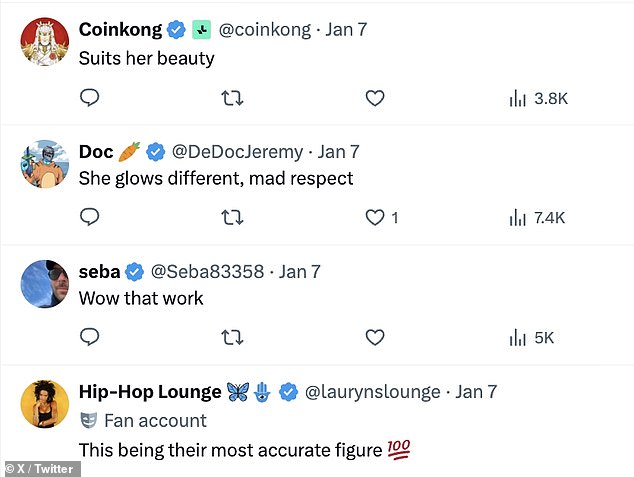 A spectator gushed that the imitation 'suits her beauty'