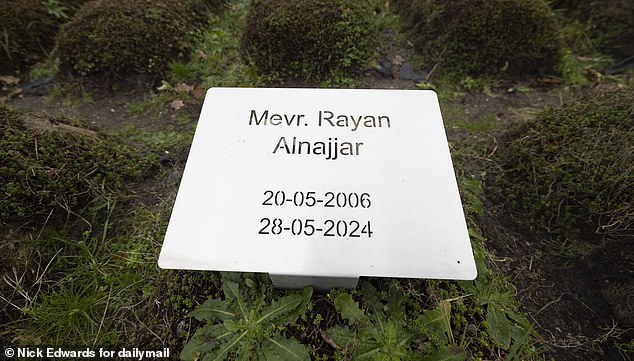 It's clear Sumaia sees only one person responsible for Ryan's death – her husband. Pictured: Ryan's grave in the Netherlands