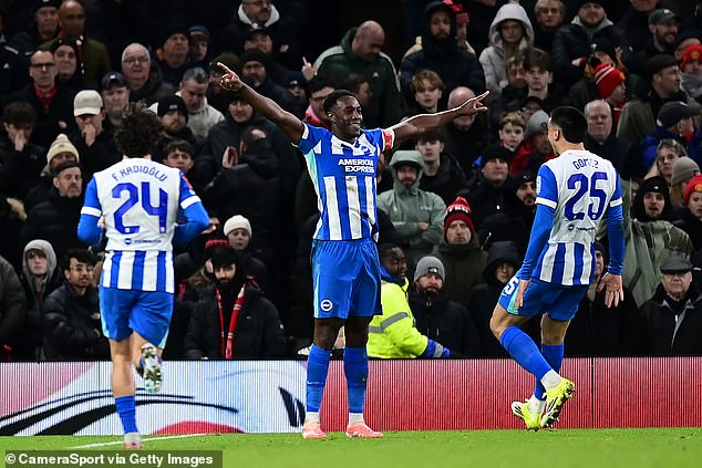 His former team-mate, Danny Welbeck, scored the winner as Brighton beat United 2-1