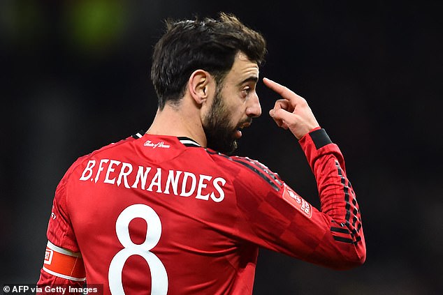 United's afternoon started in rough fashion when Bruno Fernandes was smashed in the face by a ball during the warm-up