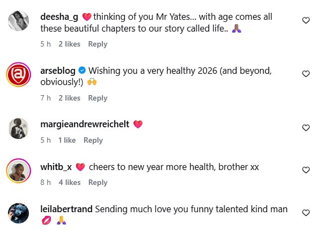 Fans and friends rushed to the comments to send messages of support to Reggie, they wrote: 'I hope it¿s a year of healing recovery'