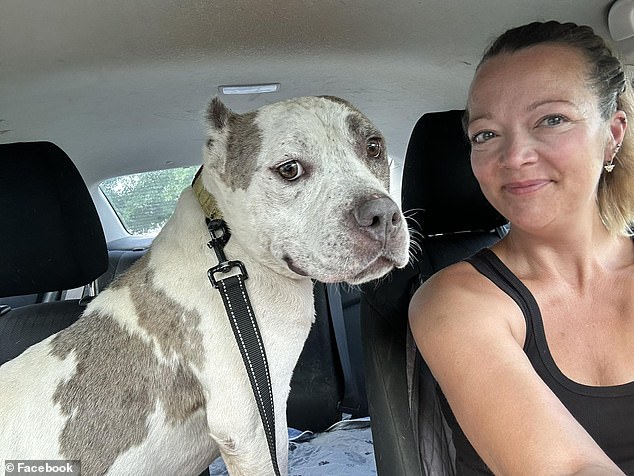 Mears intervened to save Ralphie from being harmed by the aggressive pit bull