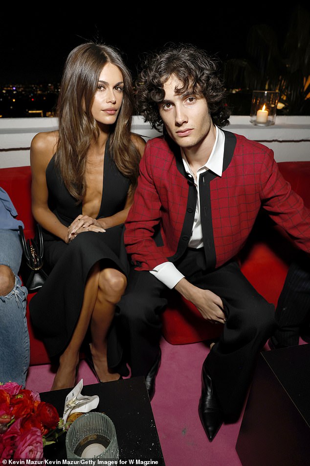 During the festivities, the LA native mingled with the likes of TikToker-turned-singer Sombr (R), who's nominated for the best new artist Grammy Award