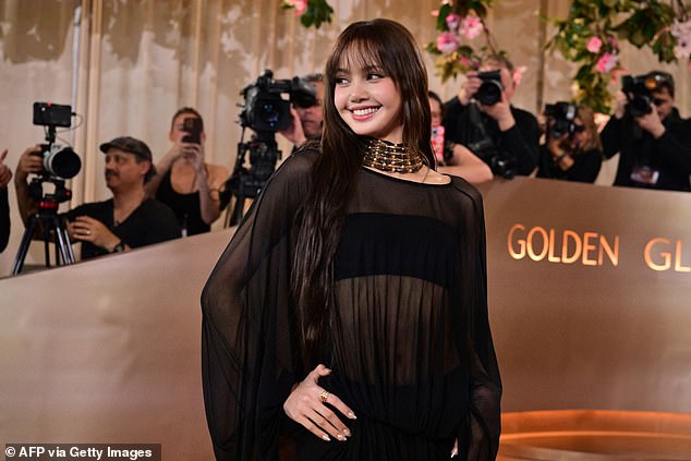Thai singer and actress Lalisa Manobal, known as Lisa, attends the 83rd annual Golden Globe Awards at the Beverly Hilton hotel in Beverly Hills, California, on January 11, 2026. (Photo by Frederic J. Brown / AFP via Getty Images) / -- IMAGE RESTRICTED TO EDITORIAL USE - STRICTLY NO COMMERCIAL USE --