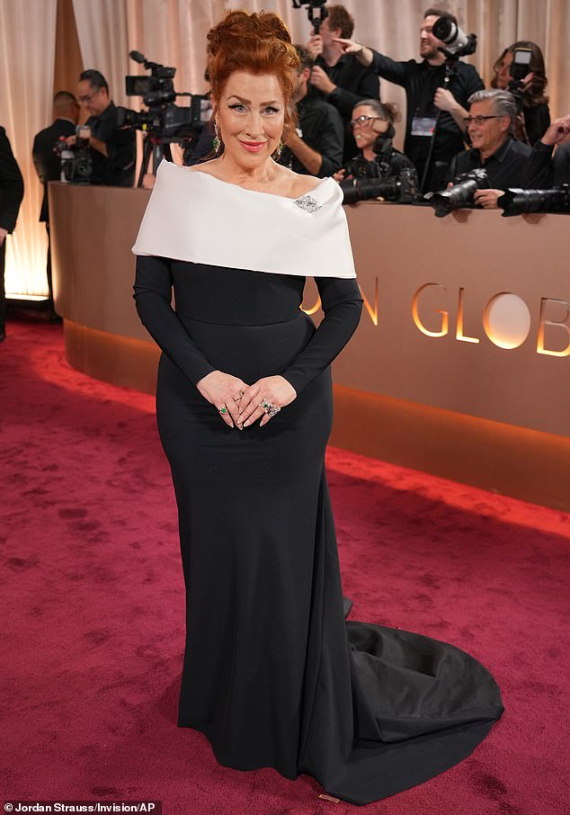 Lisa Ann Walter arrives at the 83rd Golden Globes on Sunday, Jan. 11, 2026, at the Beverly Hilton in Beverly Hills, Calif. (Photo by Jordan Strauss/Invision/AP)