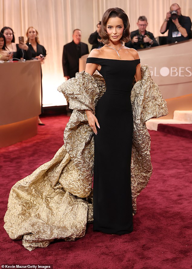 BEVERLY HILLS, CALIFORNIA - JANUARY 11: (FOR EDITORIAL USE ONLY) Maura Higgins attends the 83rd annual Golden Globe Awards at The Beverly Hilton on January 11, 2026 in Beverly Hills, California. (Photo by Kevin Mazur/Getty Images)