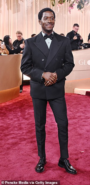 Damson Idris, 34, looked stylish in a black tux