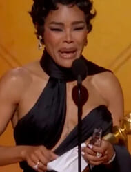 Teyana Taylor curses live on stage as she breaks down at Golden Globes