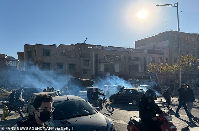 Shopkeepers and traders taking to the streets of the capital Tehran on Monday