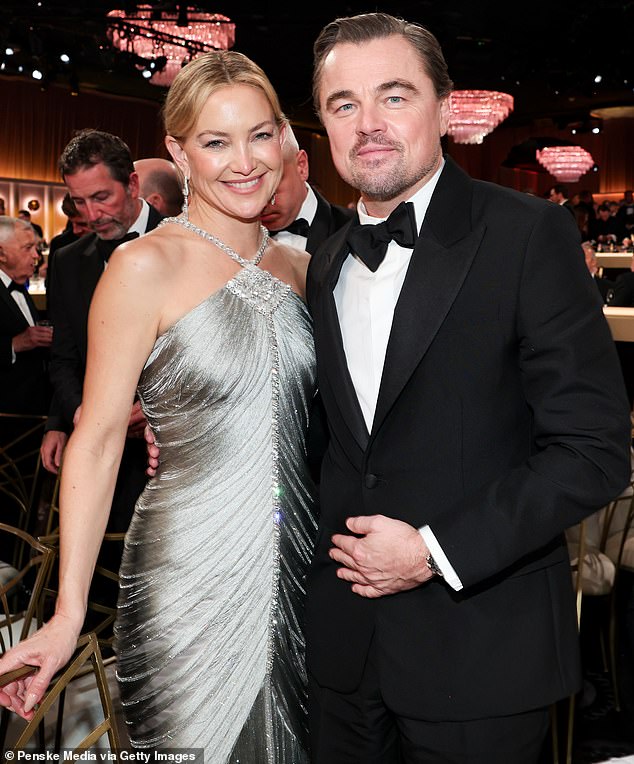 The humorous moment was soon brushed aside as DiCaprio and Hudson paused for a memorable photo together later in the night