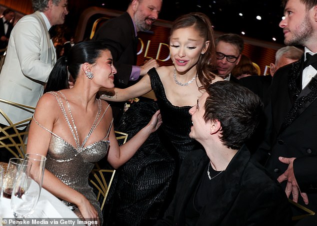 The Wicked actress held a smile on her face as she made her way over to talk to Jenner and Chalamet