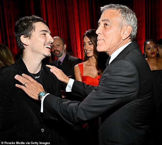 As the Hollywood celebrities began to leave the ceremony, the pair later had a chat with Chalamet