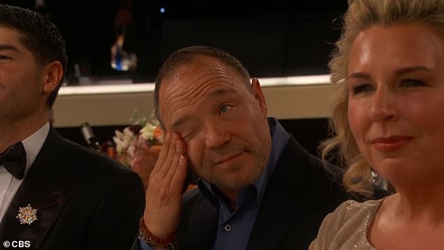 His co-star Stephen Graham was seen wiping tears away from his eyes as Owen got on stage to accept his honour