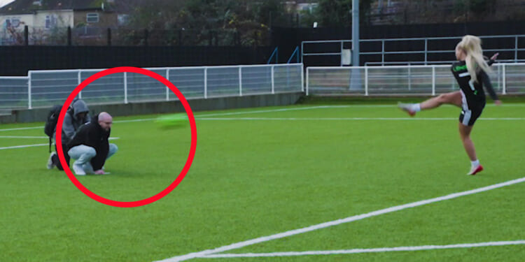 Alisha Lehmann accidentally volleys ball at cameraman trying to recreate iconic Ronaldinho moment