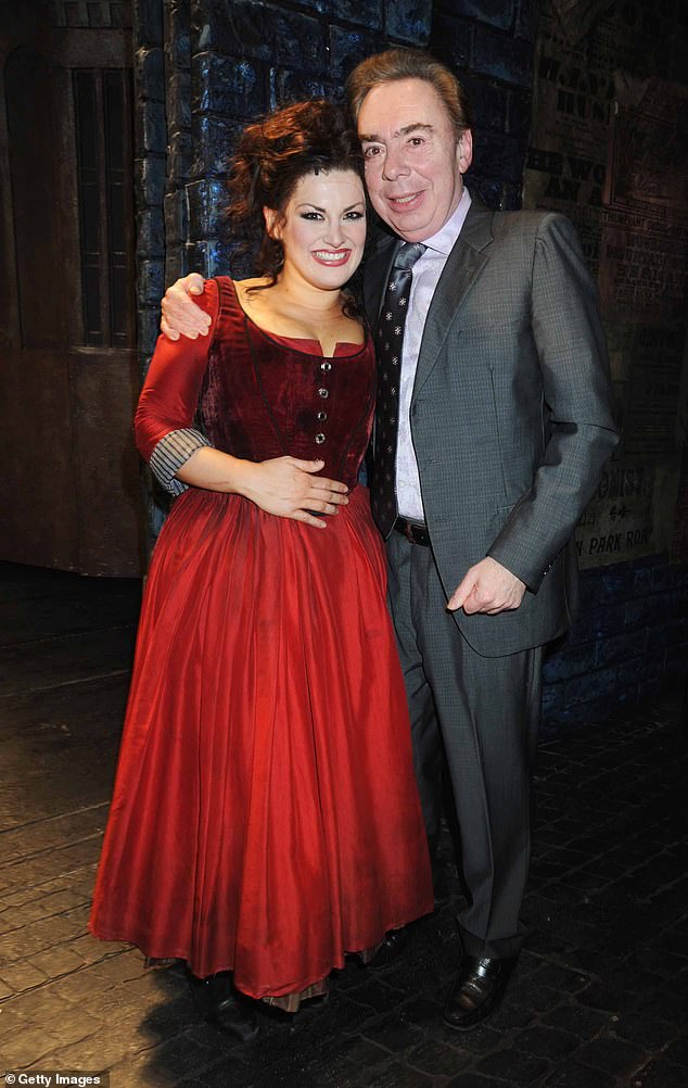 Jodie, who was 28-years-old at the time, scooped the role of Nancy in a West End production of Oliver! (pictured with Andrew Lloyd Webber on his show)