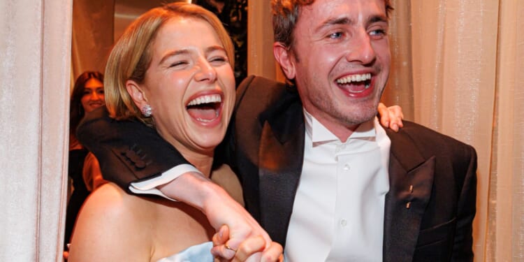 Paul Mescal leads stars celebrating success at Golden Globes as he hits the free booze after Hamnet wins two gongs