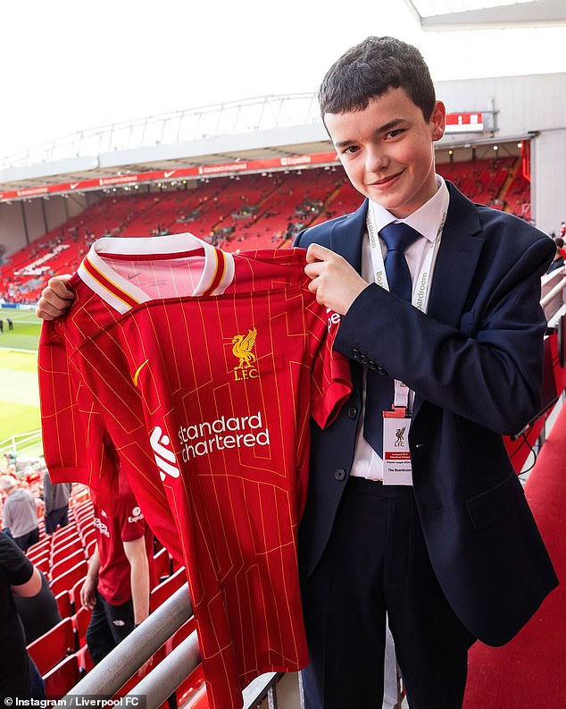 Following Owen's speech, Liverpool themselves showed their appreciation for the reference, sharing a snap of the actor during a visit to Anfield