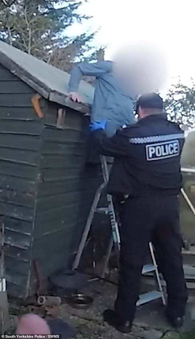 Officers eventually manage to bring him down where he is promptly arrested on suspicion of numerous offences including two counts of theft of a motor vehicle, possession of a knife or bladed article, and recall to prison