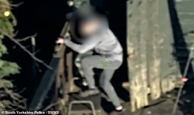 He tried to lose officers from South Yorkshire Policeby hopping from garden to garden - but didn't realise that a helicopter was tracking his every move