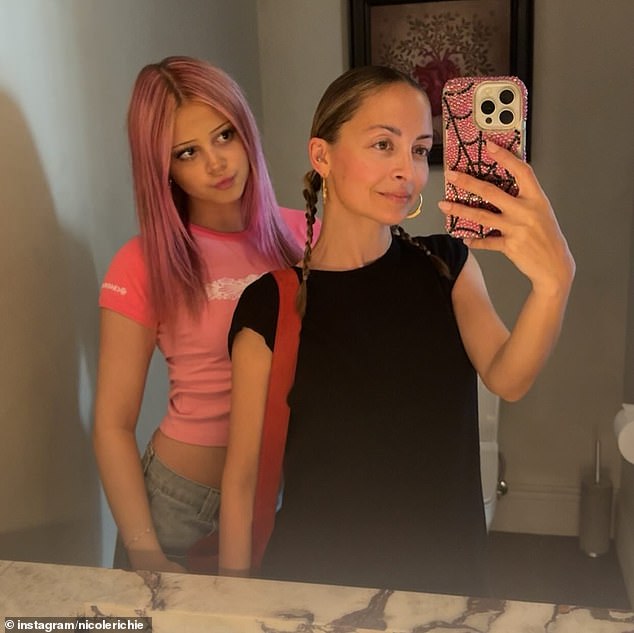Richie and her husband jointly shared a carousel of photos of their daughter in honor of her birthday, which included this photo of Kate with pink hair
