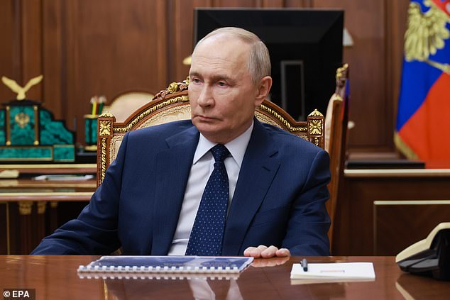 An estimated one million Russians killed, wounded or missing since the full-scale invasion of Ukraine began in February 2022. Pictured: Russian President Vladimir Putin