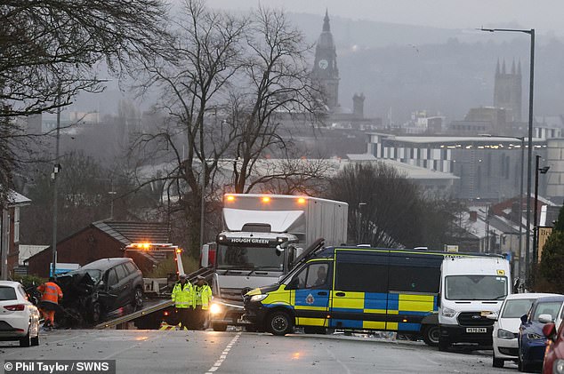 Four people died and five others were injured in the accident in Bolton just before 1am on Sunday morning