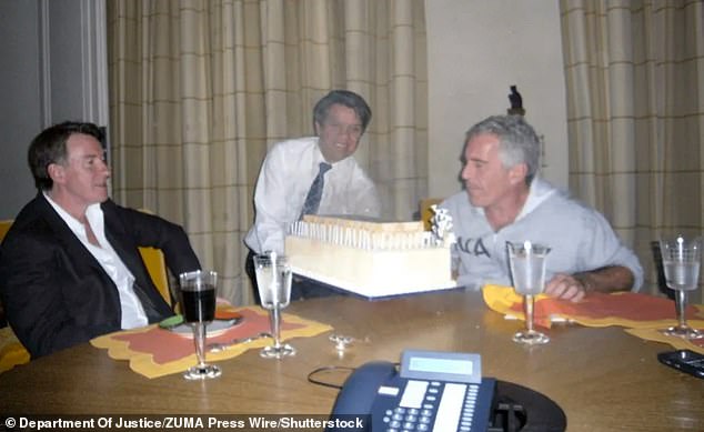 Mandelson, left, maintained his friendship with Jeffrey Epstein, right, even after his first conviction for soliciting girls for prostitution