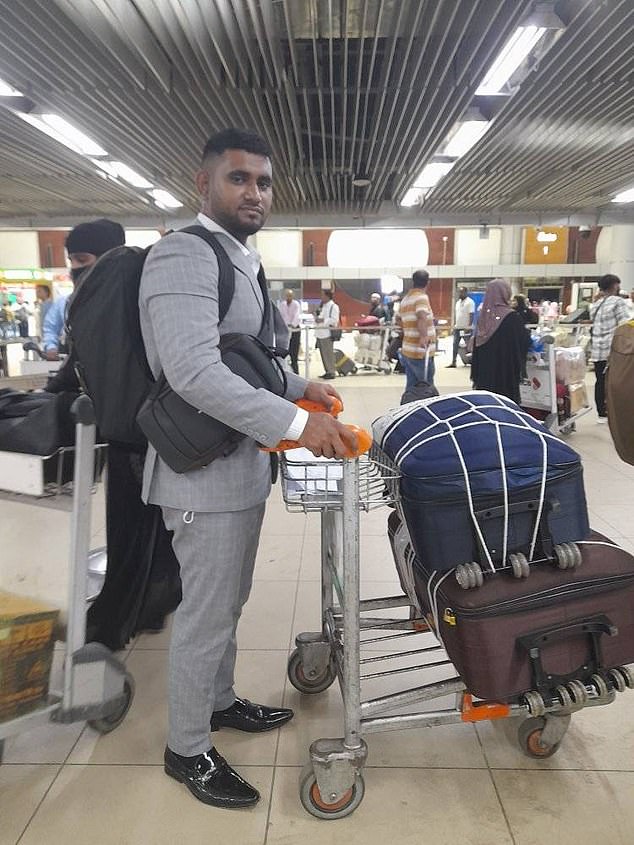 Ijaj Abid Redwan Hridoy posted this photograph of him arriving in the UK in September 2023, the month after he was granted permission to come to Britain on a health and care worker visa