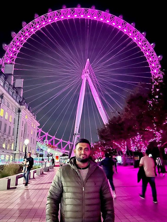 Ijaj Abid Redwan Hridoy also posted an image of himself visiting the London Eye in October 2023